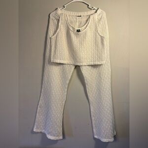 Wild Fable Ivory Textured Jumpsuit
